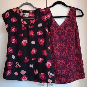 Lot of 2 Cabi blouses Cameo Print Blouse style 3258 and Petal Blouse style 5523